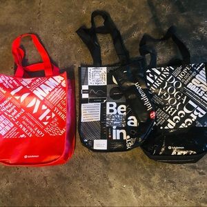3 Reusable lululemon totes small